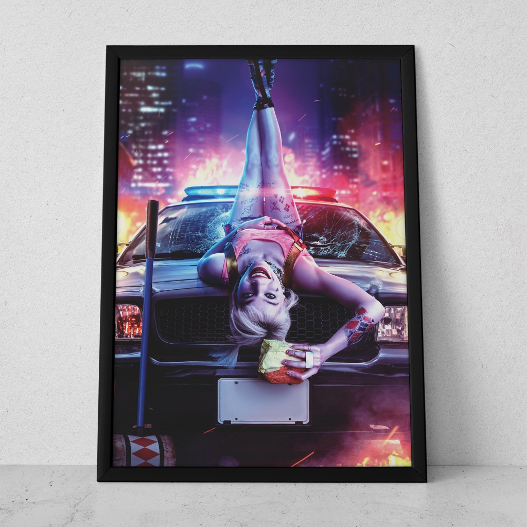 Quadro Decorativo Placa 80x60 mdf alta resolução full hd ALERQUINA ESQUADRAO SUICIDA ARTE  sala quarto escritório