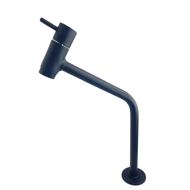 Torneira Link Bica Média Metal Lavabo Banheiro Preto Fosco
