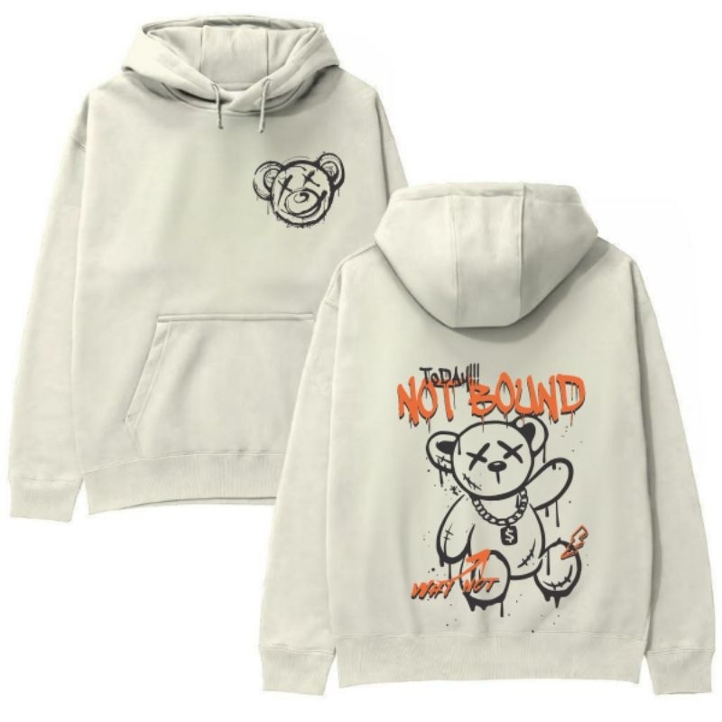 Casaco Moletom Blusa De Frio Unissex Urso Today Not Bond Canguru Com Capuz Streetwear Forrado Peluciado Flanelado Top