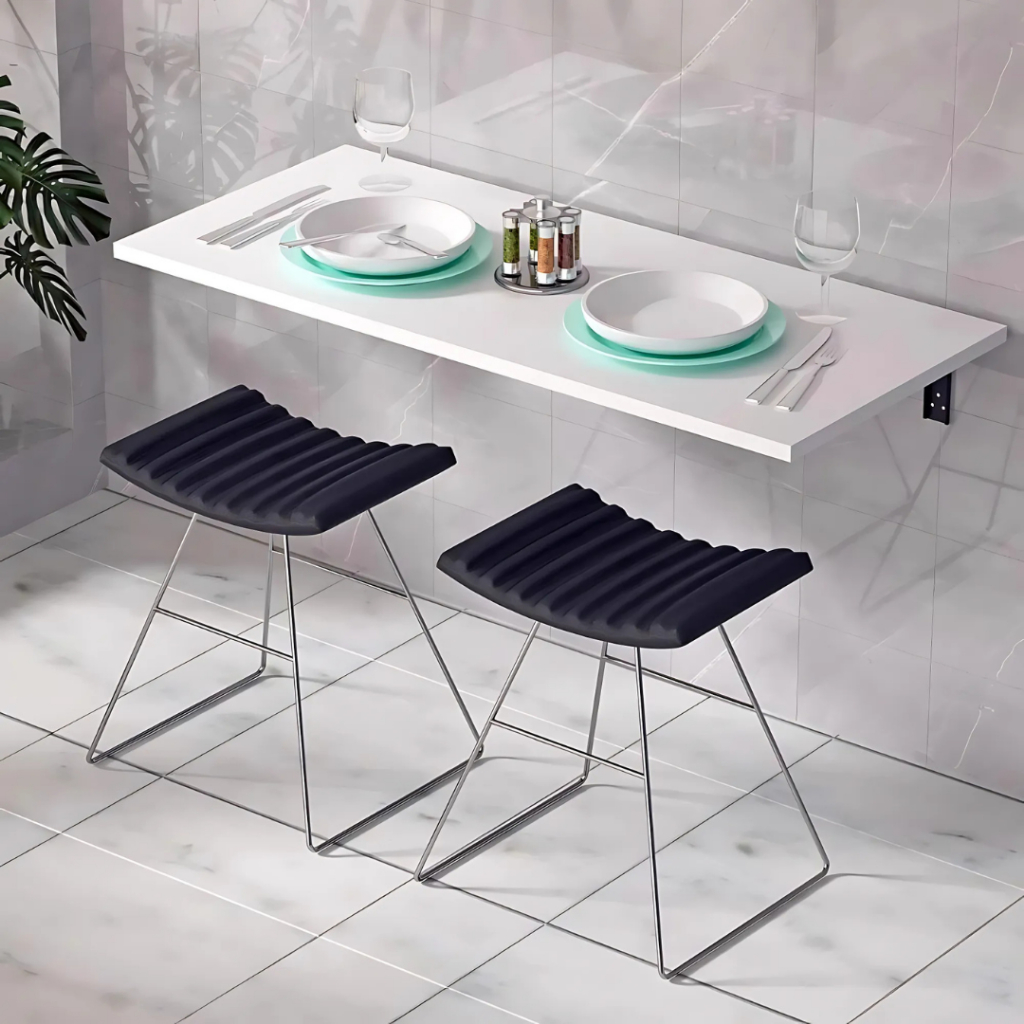 Mesa Retratil dobravel Borda Quadrada 120cm x 50cm de parede cozinha americana casa nova