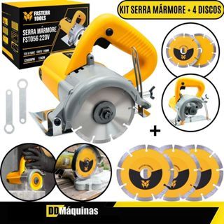 Kit Serra Mármore 4.3/8" 110mm 1240W 110V + 4 Discos de Corte 115mm - Fasterr em Oferta na Shopee