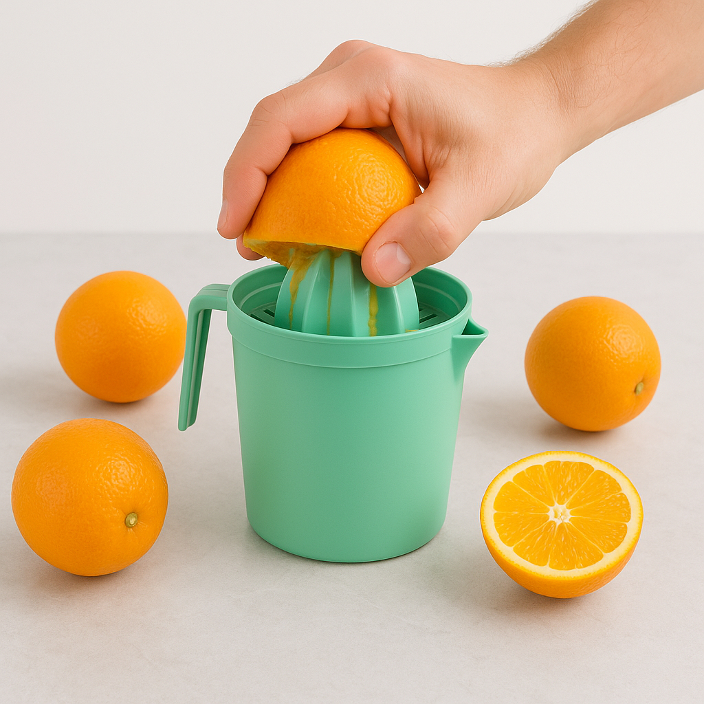 Espremedor Manual de Frutas 600ml Ideal para Laranja e Limão Cor Rosa ou Verde em Oferta na Shopee