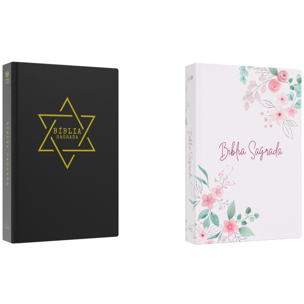 Kit Bíblia Sagrada BKJ | Estrela de Davi + Bíblia Sagrada NVI | Jardim da Fé