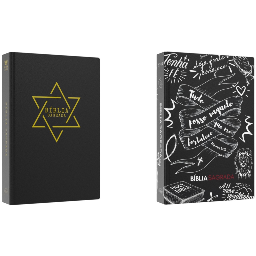 Kit Bíblia Sagrada BKJ | Estrela de Davi + Bíblia Sagrada NVI | Jovem Cristão em Oferta na Shopee