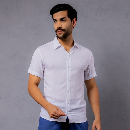 Camisa Linho Masculina Manga Curta Slim Masculino em Oferta na Shopee