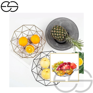 Fruteira Cesta Aramada Modelo Com Acabamento Multiuso Preto ES