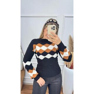 Blusa de Frio Feminina Manga Longa Modal Estampa 3D Tricô Elegante Confortável Inverno Tricot em Oferta na Shopee