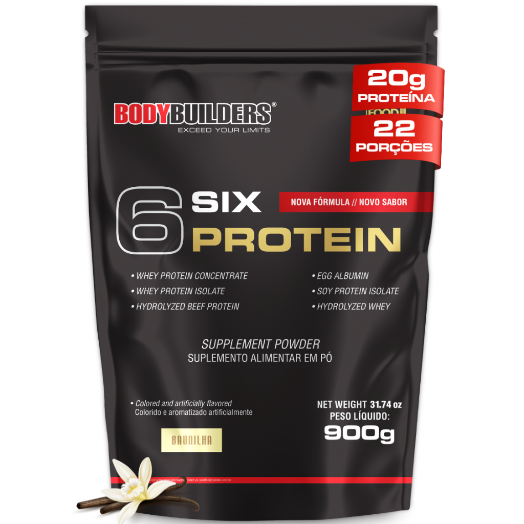 Whey Protein Concentrado 6 Six Protein 900g - Definição e Performance - Bodybuilders - Health