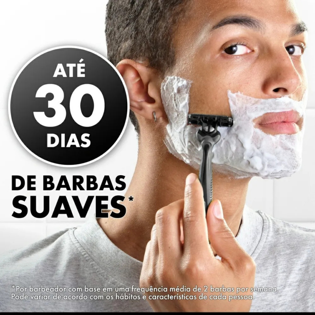 Aparelho De Barbear Gillette Prestobarba3 Charcoal Com 8 Unidades Blister — imagem 2 de 2