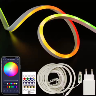 Fita Neon 5V 5M IC RGB Digidal APP Smart controle remoto slideshow strip com tomada USB TB-5145 em Oferta na Shopee