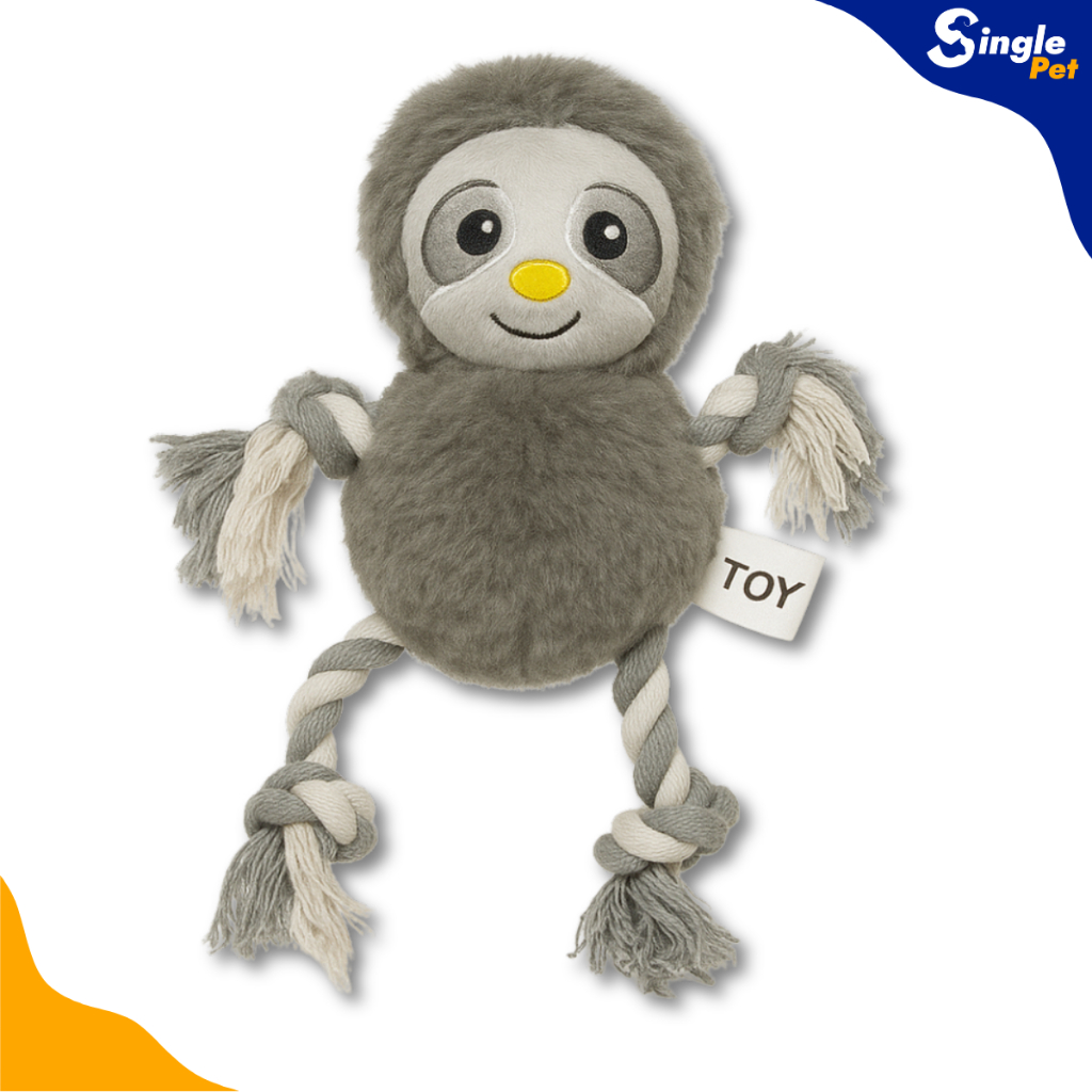 Brinquedo Bicho Preguiça Pelúcia Mordedor Apito Cachorro Cães Savana