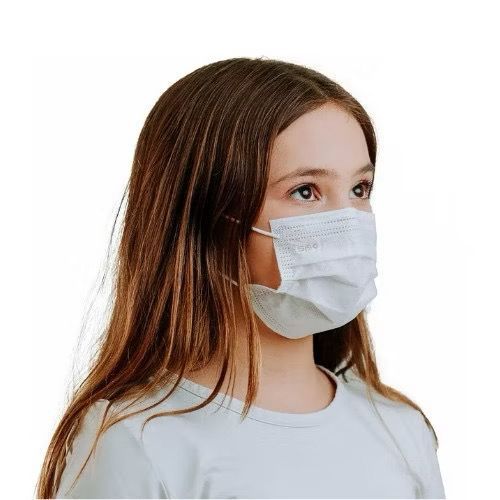 Kit Máscara Descartável Tripla Infantil BRANCA- 200 Unidades