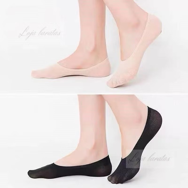 KIT 5/10 par Meia Sapatilha Soquete invisivel confortável tamanho 25-38 unissex adulto infantil verão