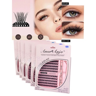 kit de Cílios Postiços em DIY, Versão Densa, Curvatura Natural Amor Anjo em Oferta na Shopee
