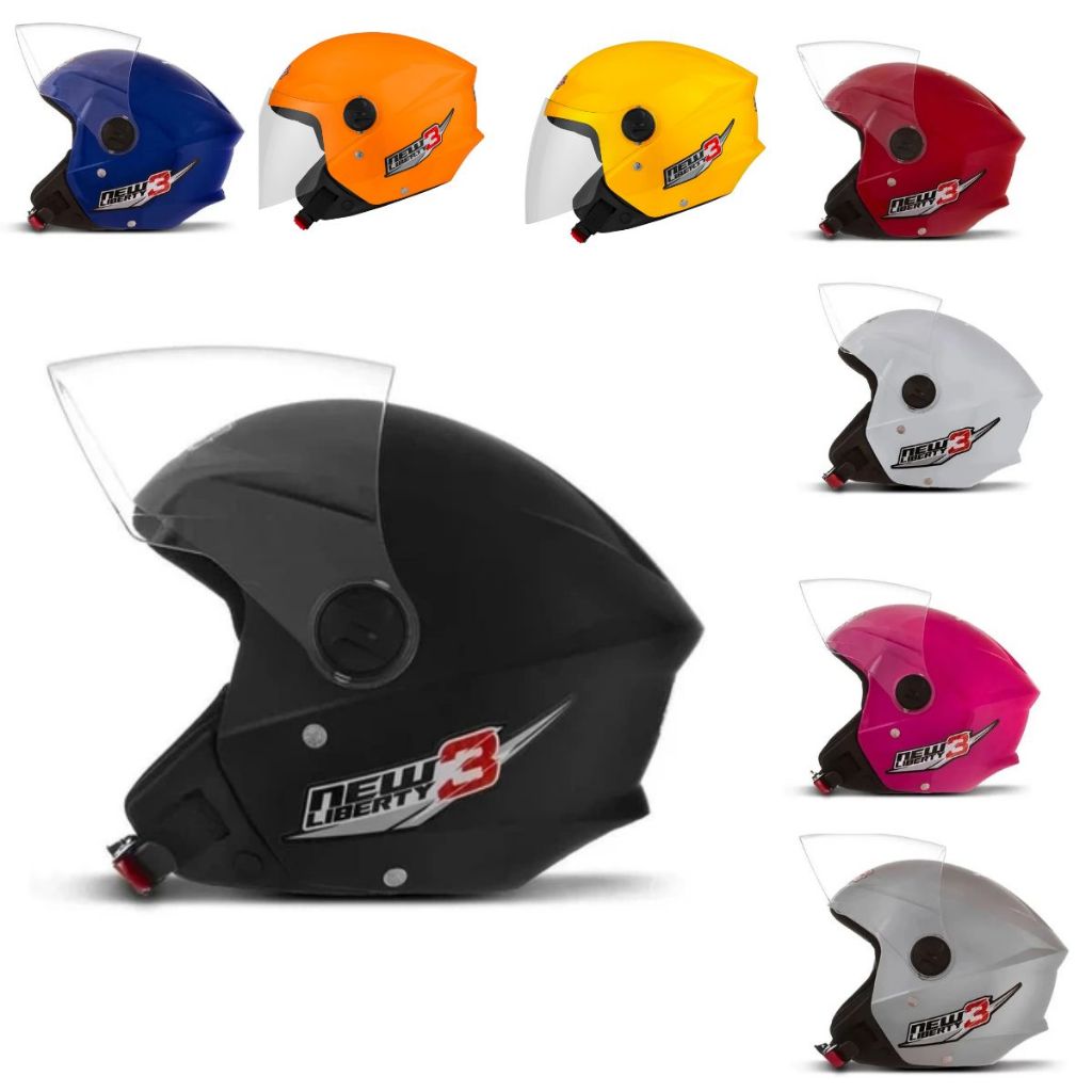 Capacete De Moto Aberto Feminino E Masculino New Liberty 3 Com Viseira Móvel Pro Tork