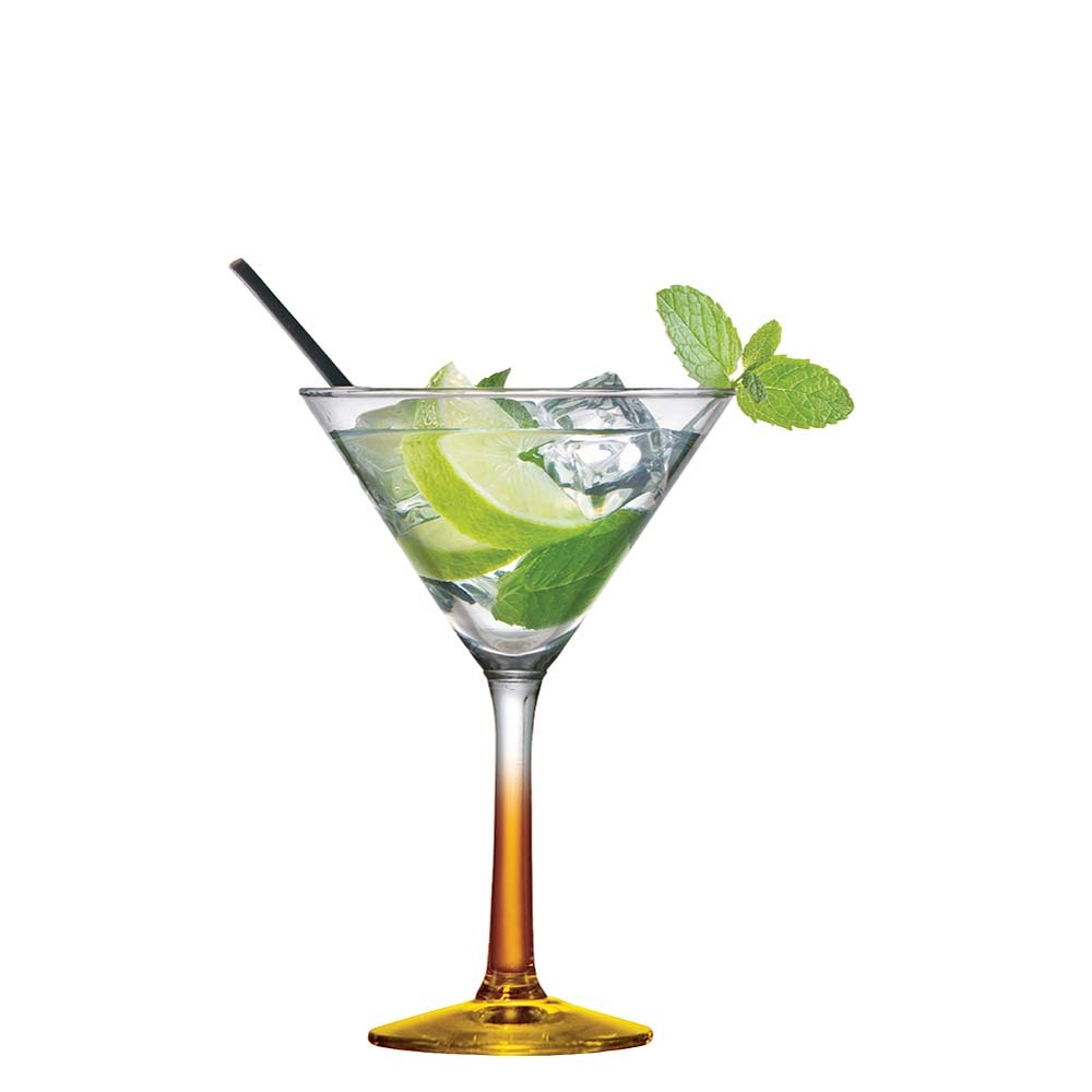 Taça de Vidro Haste Laranja Martini Para Drink 285ml - Ruvolo - Home & Living