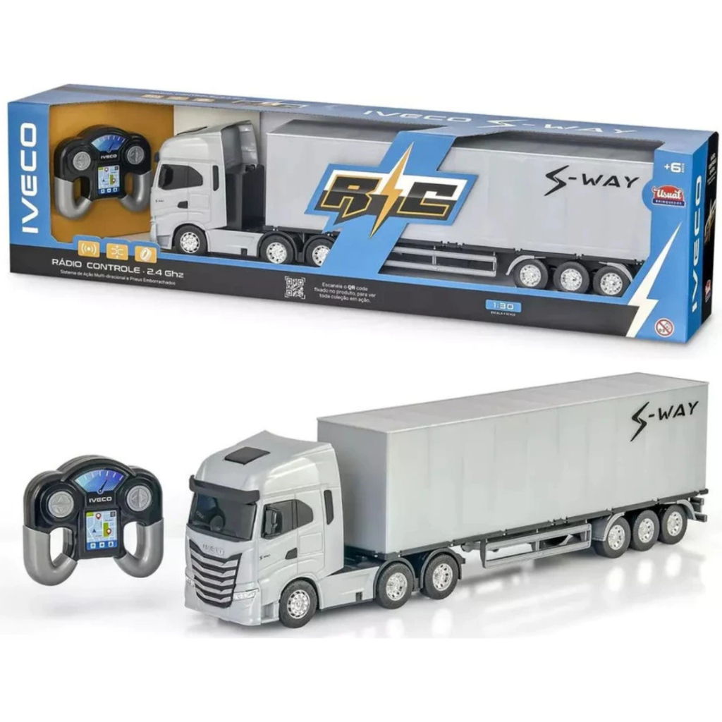 Caminhão Iveco S-Way Baú de Controle Remoto Miniatura Original - Usual Brinquedos