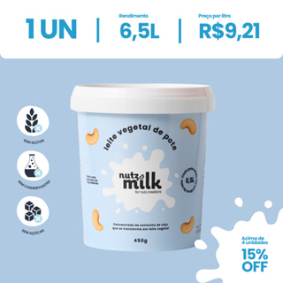 Leite Vegetal NutzMilk 6,5L - Concentrado de Castanha de Caju em Oferta na Shopee
