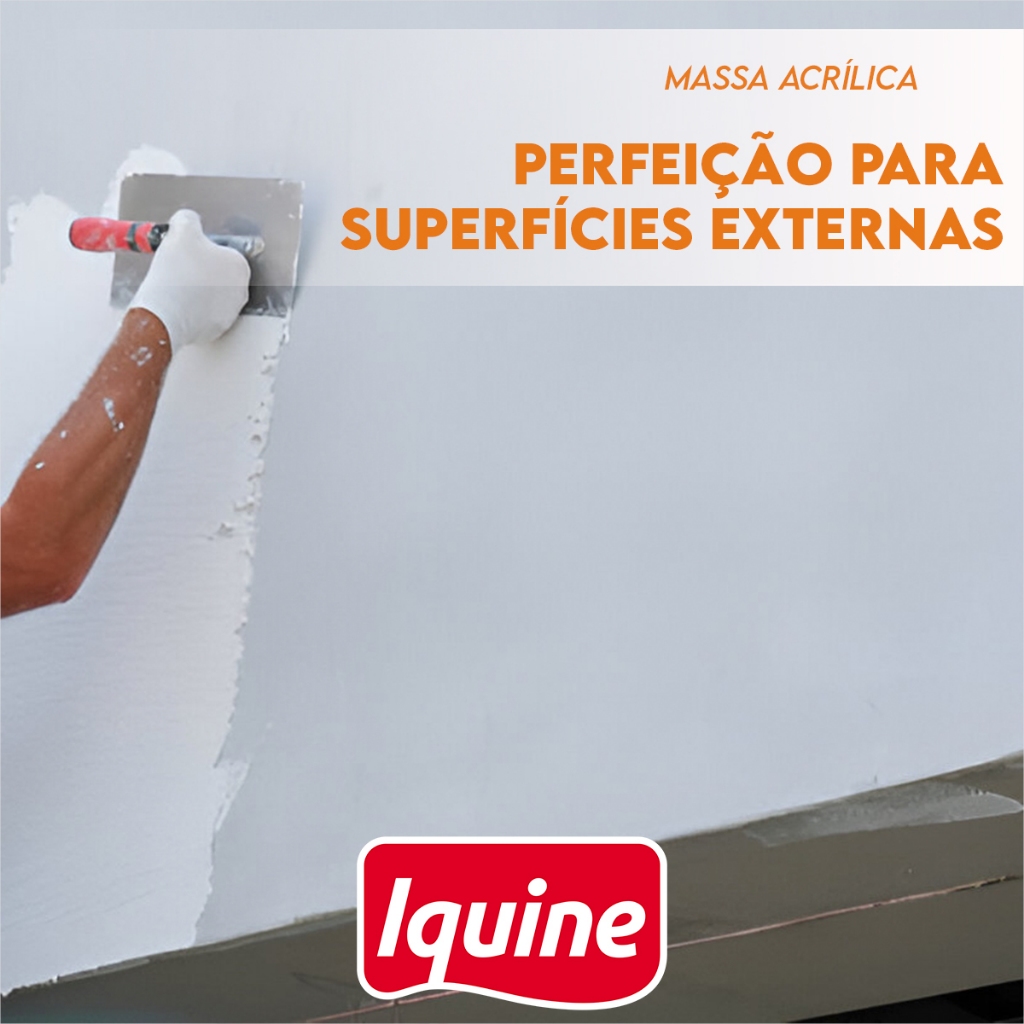 Massa Acrílica Áreas Interna Externa iquine Massa Acrílica Resistente à Intempéries Massa Acrílica Fácil Lixar Excelente · foto 2