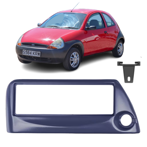 Moldura Painel Contra Frente Para Rádio 1 Din Ford Ka Com Furo - 1998 Azul - 1 DIN - Permak Cód 89/C