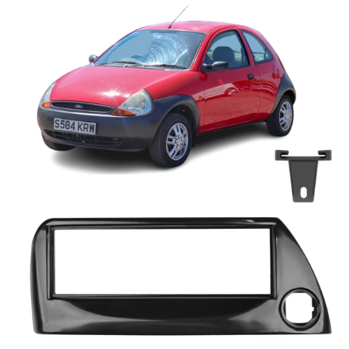 Moldura Painel Contra Frente Para Rádio 1 Din Ford Ka 1998 Com Furo Preta Permak Cód 89/C1