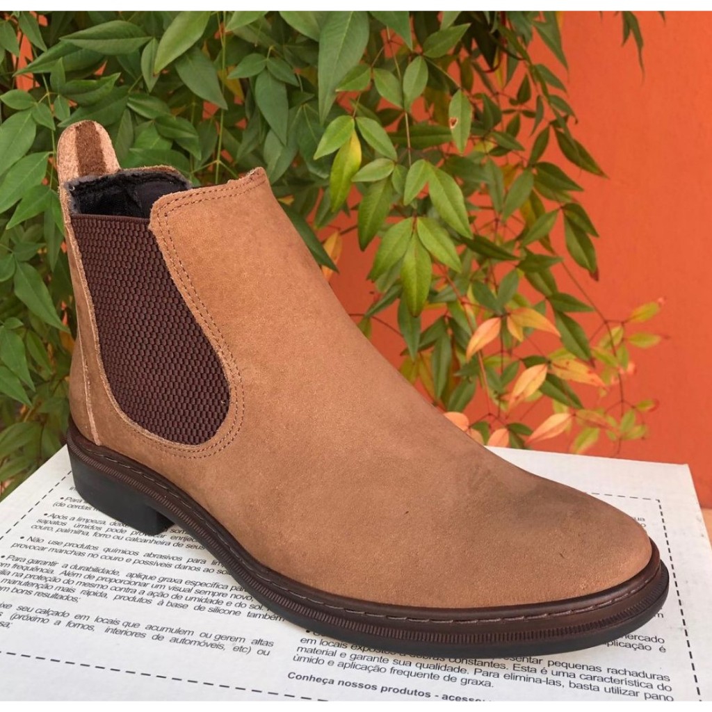 Bota Chelsea Masculina Botina Couro Nobuck Agronomia Agro Agronegocio Produtor Rural Vaquejada 3465
