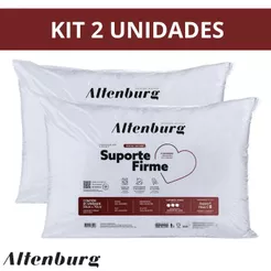 Kit 2 Travesseiros Altenburg Antialergico Suporte Firme 100% Algodão Percal 180 Fios 50cm x 70cm