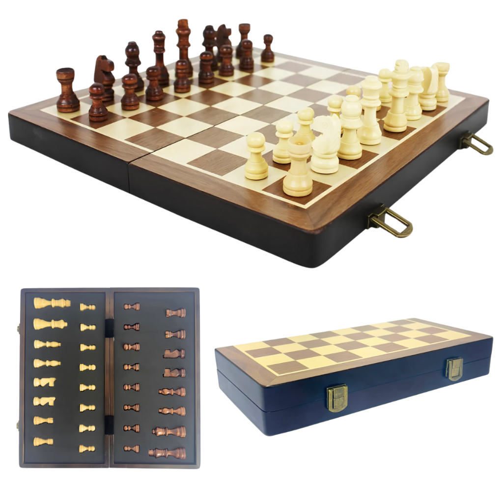 Jogo Xadrez Tabuleiro De Madeira 40x40 Cm Profissional