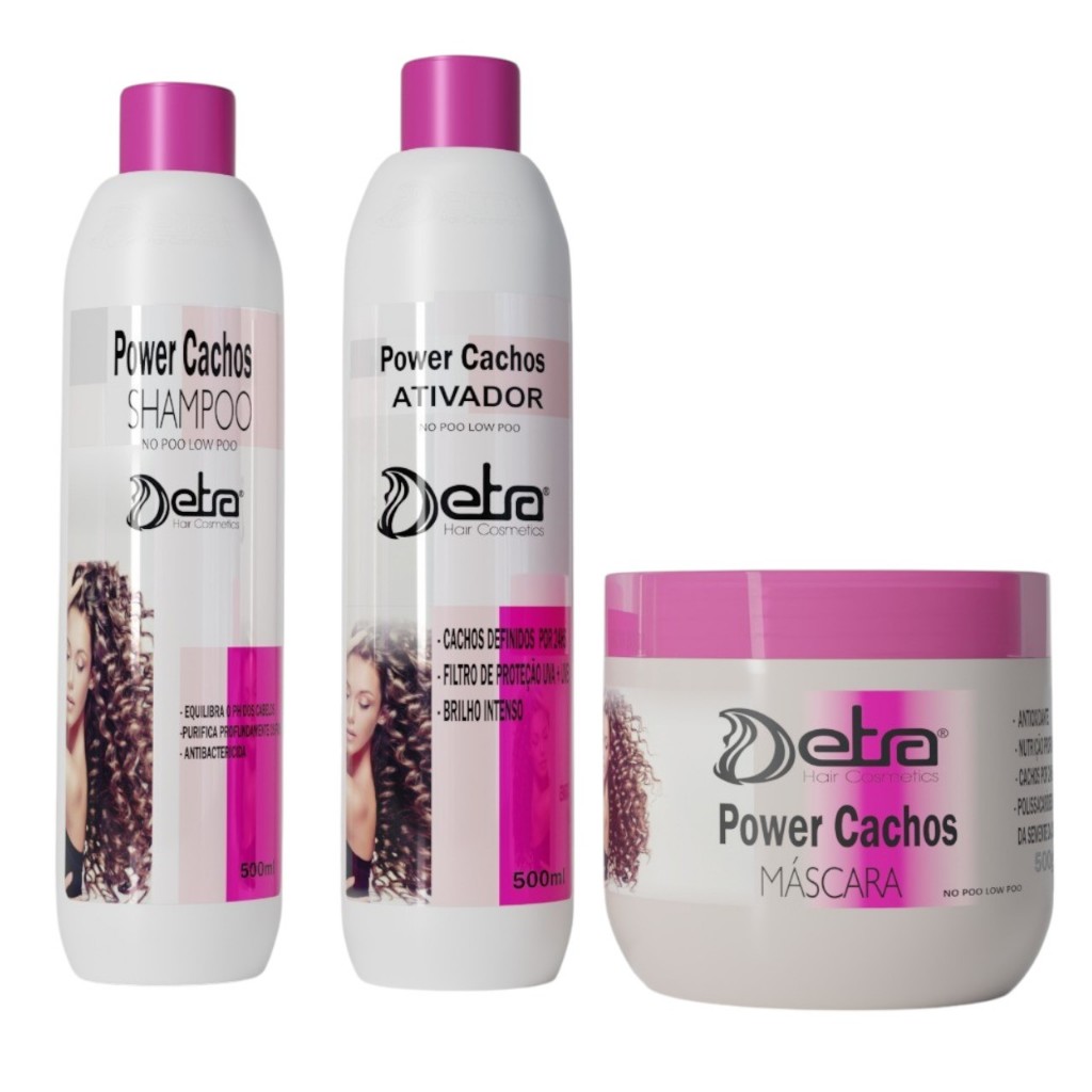 Kit Ativador de cachos  Shampoo ,Mascara e Ativador Detra Hair Cosmeticos