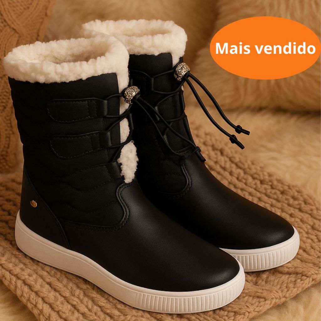 Bota Infantil Inverno Menina Confortável Criança Coturno Frio Preto Com Pelinho Camin Original em Oferta na Shopee