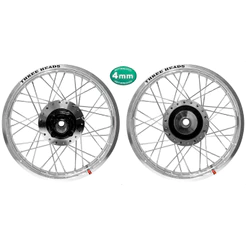 Par Roda Three Heads Cromado Disco ou Tambor Diamantado Fan 125 09 Raios 4mm Cromado