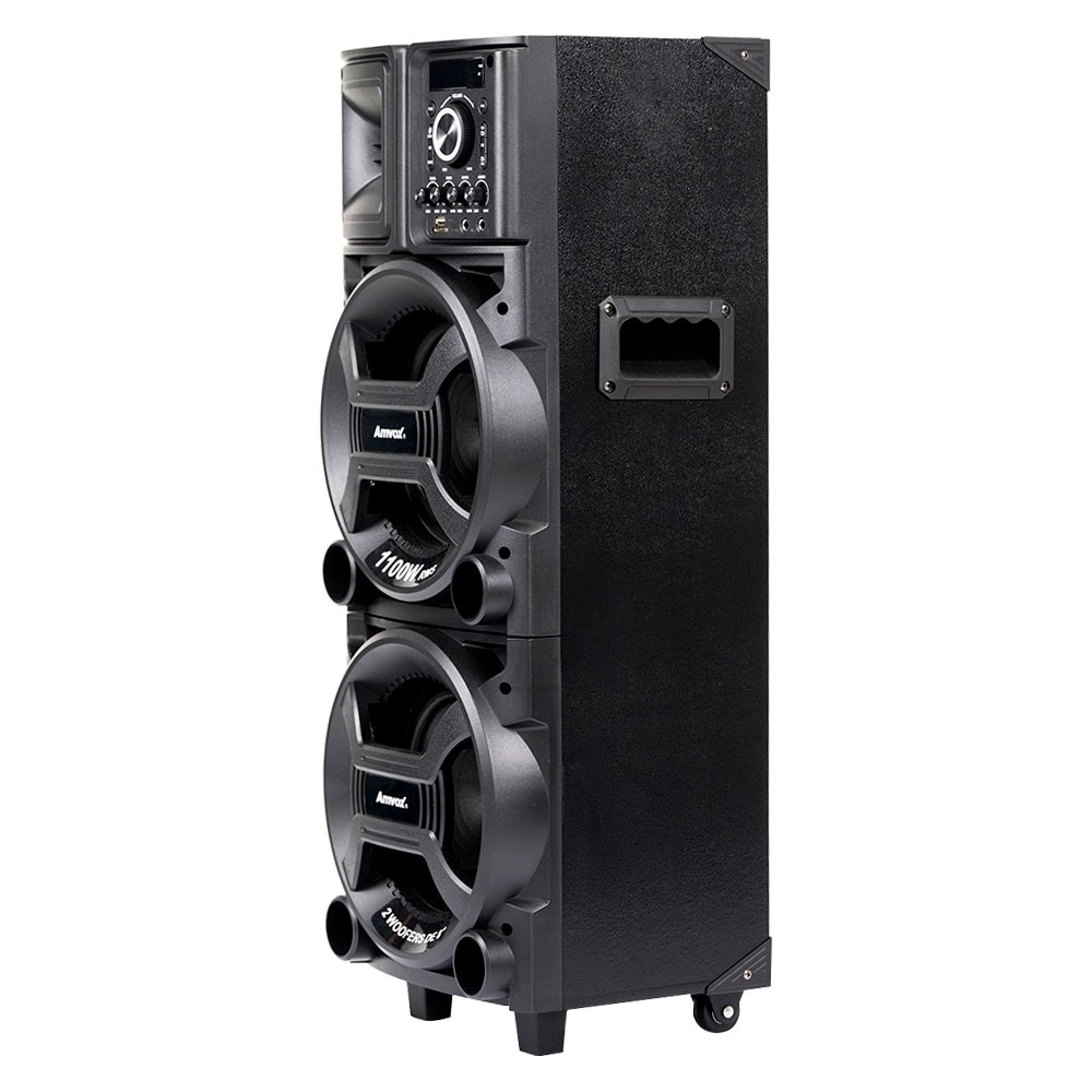 Detalhes do Caixa de Som Amplificada ACA 1101 Black Duplo 8 | AUX/USB/CARD, Bluetooth, Preto, 1100W RMS