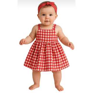 Vestido Infantil Bebê Menina Xadrezinho em Oferta na Shopee