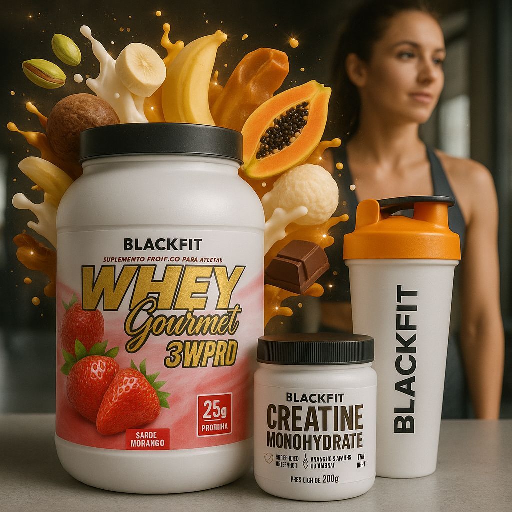 KIT WHEY MAIS GOSTOSO DO MUNDO - WHEY+CREATINA+COQUETELEIRA - O MAIS BARATO DO BRASIL