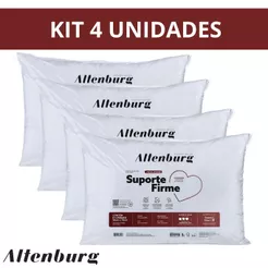 Kit 4 Travesseiros Altenburg Antialergico Suporte Firme 100% Algodão Percal 180 Fios 50cm x 70cm