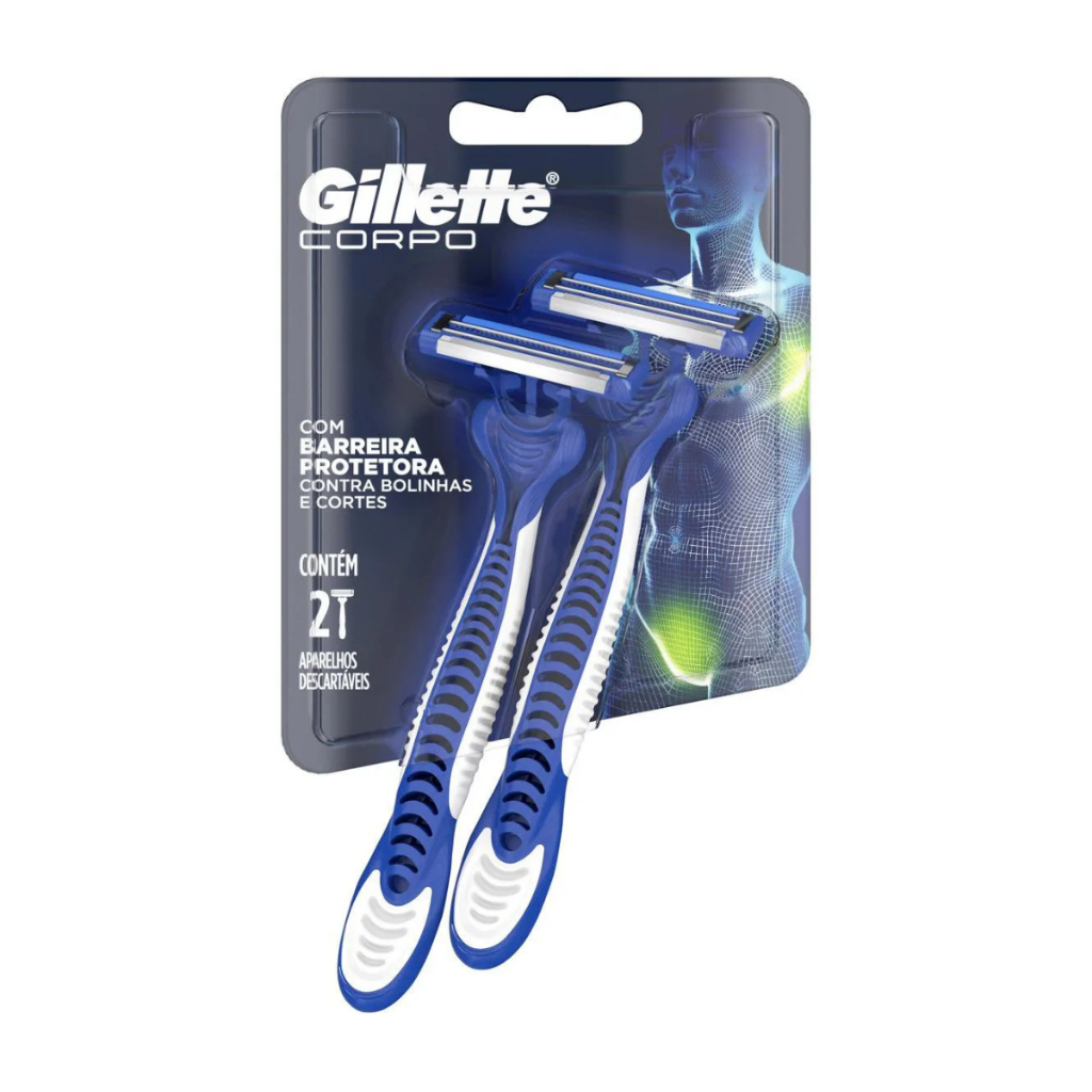 Aparelho De Barbear Gillette Corpo Com 2 Unidades em Oferta na Shopee