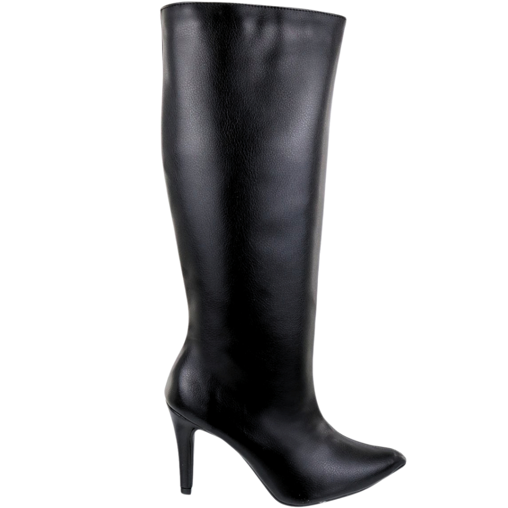 Bota Feminina Cano Longo Preta Bota Feminina Salto Fino Confortavel Bico Fino Zíper Inverno Moda Promoção Show Botas