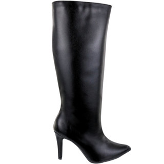 Bota Feminina Cano Longo Preta Bota Feminina Salto Fino Confortavel Bico Fino Zíper Inverno Moda Promoção Show Botas