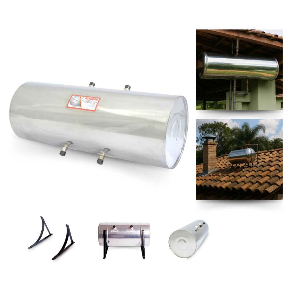 Cilindro P/ Serpentina Inox 45 Litros + Suporte Cod 162