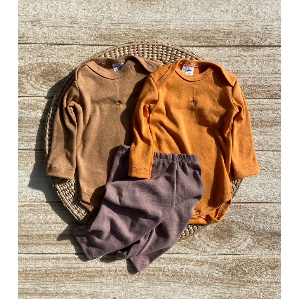 Conjunto Combo bebê Body cenoura boho fofo mijao outono inverno manga longa enxoval