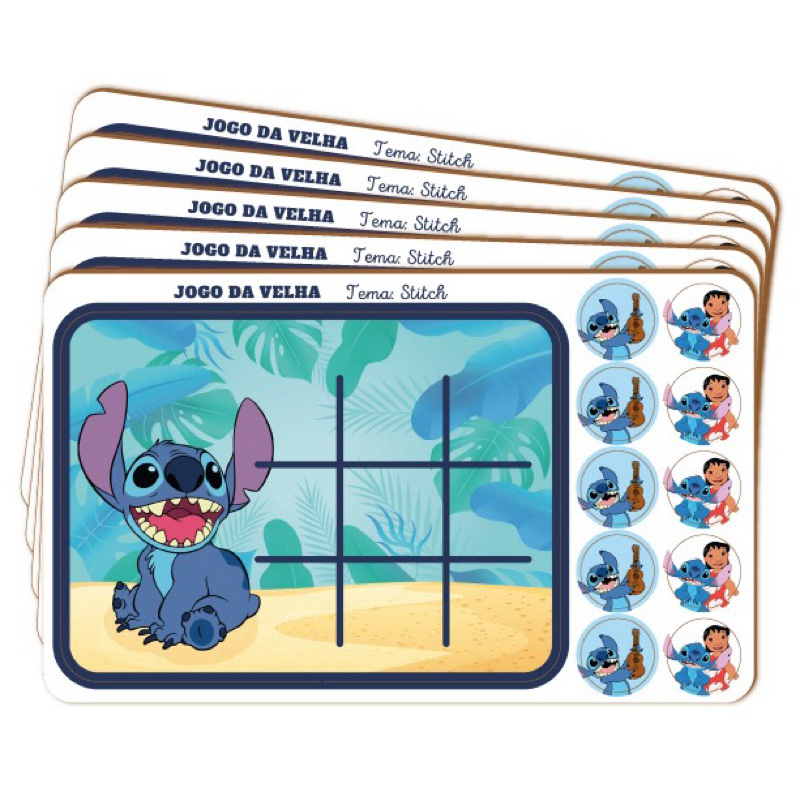 10 Jogos da Velha Temático – Brinquedo presente lembrancinha kit moana Lilo E Stitch batman fazendinha astronauta safari