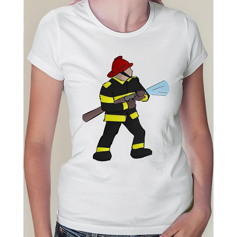 Camiseta Baby Look Bombeiro Camiseta Feminina
