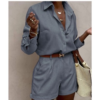 conjunto camisa e shorts com elastico atrás de linho social 002 em Oferta na Shopee