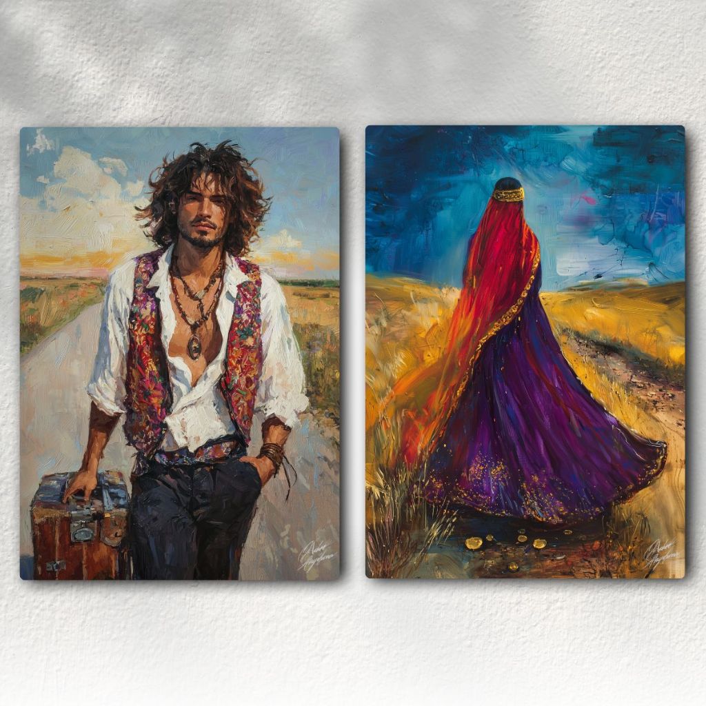 Kit 2 Quadros Decorativos Ciganos – Despedida – Umbanda- Decoração Cigana e Cigano