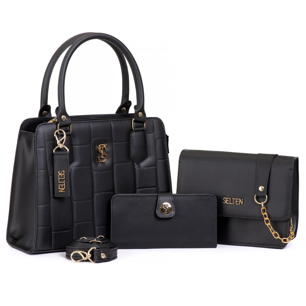 Kit Bolsas Femininas Transversal e de Mão com Carteira Selten