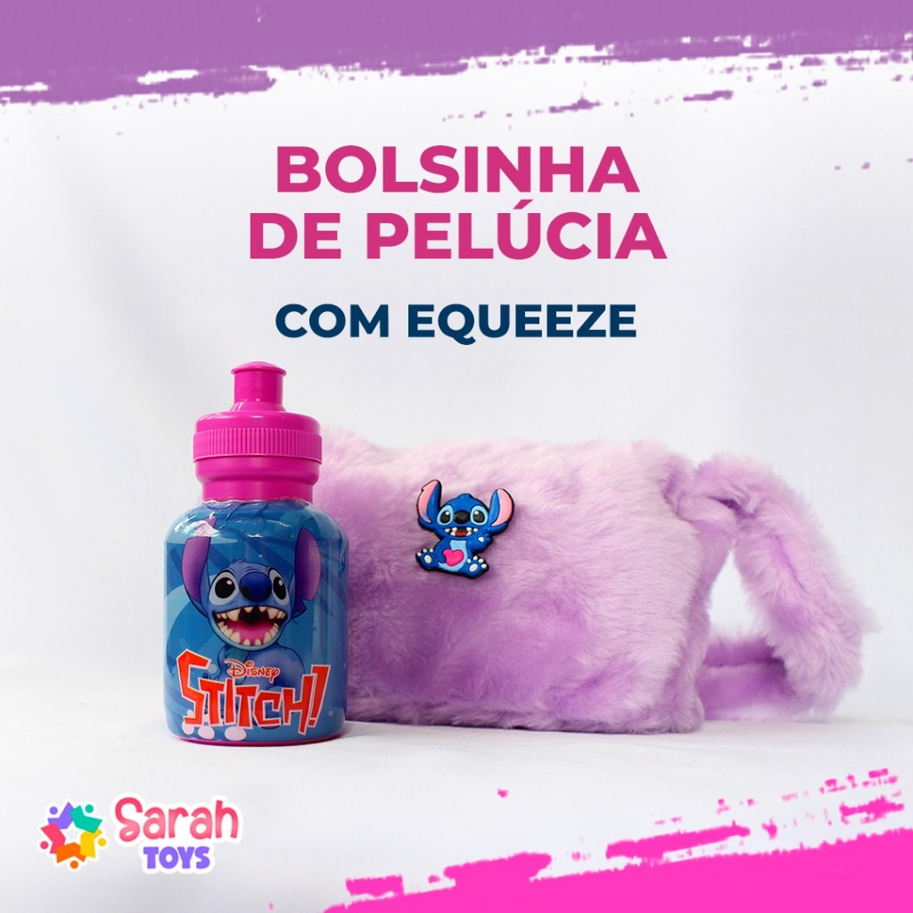 STITCH BOLSA PELUCIA **BRINDE**UMA GARRAFA DE AGUA.