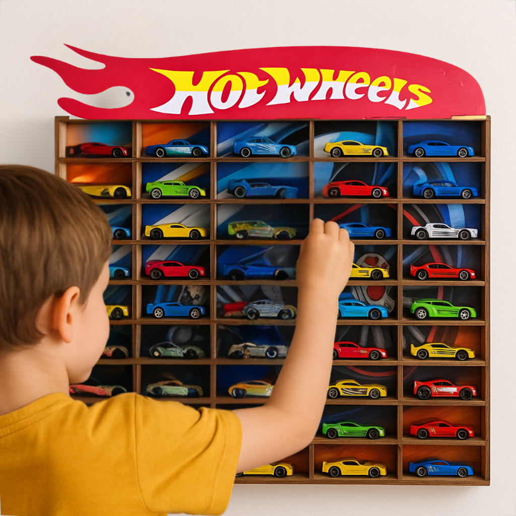 Porta Carrinhos Organizador Em Mdf HotWheels Decoração em Oferta na Shopee