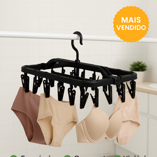 Varal de Roupas Íntimas 26 Prendedores Dobrável Multiuso Cueca Calcinha Meias e Delicadas em Oferta na Shopee