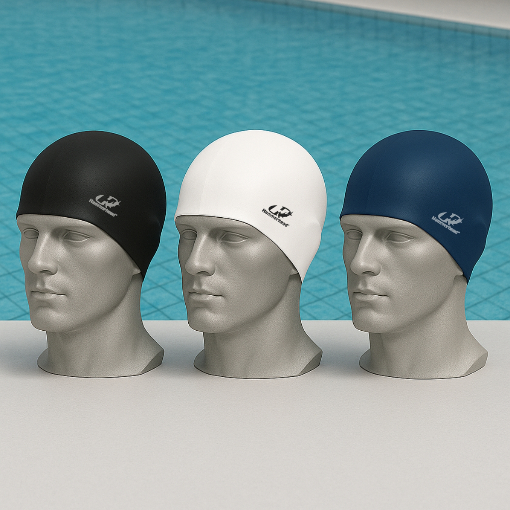Touca Natação Hammerhead Lisa Silicone Adulto Impermeável Praia Piscina Mergulho