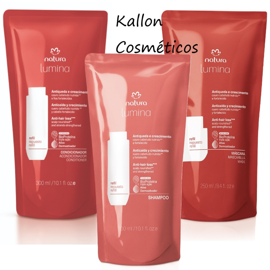 Refil Linha Anti-queta Lumina Natura Cosméticos, Shampoo, Condicionador, ou Mascara Antiqueda, Refis